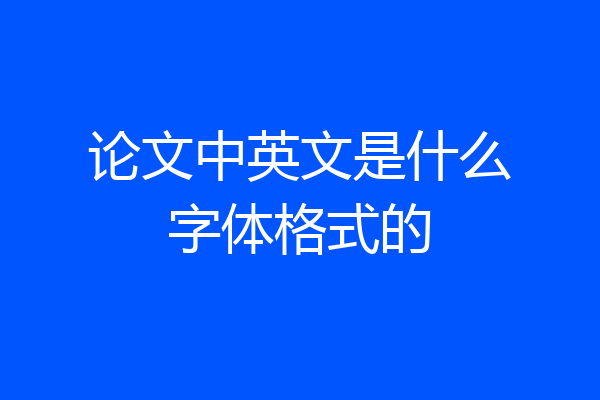 论文中英文是什么字体格式的