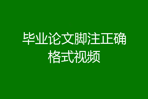 毕业论文脚注正确格式视频