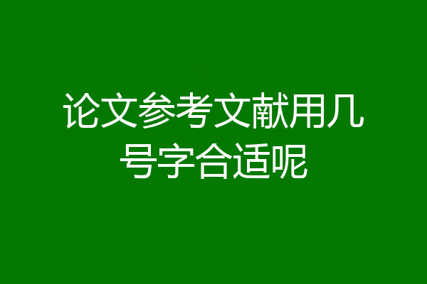 论文参考文献用几号字合适呢