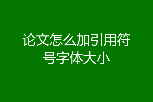 论文怎么加引用符号字体大小