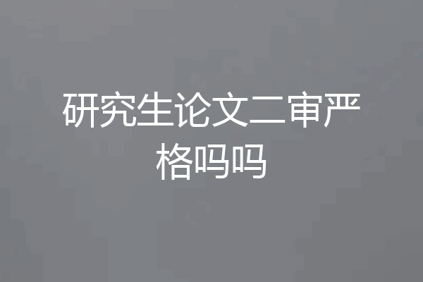 研究生论文二审严格吗吗