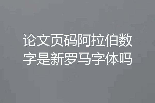 论文页码阿拉伯数字是新罗马字体吗