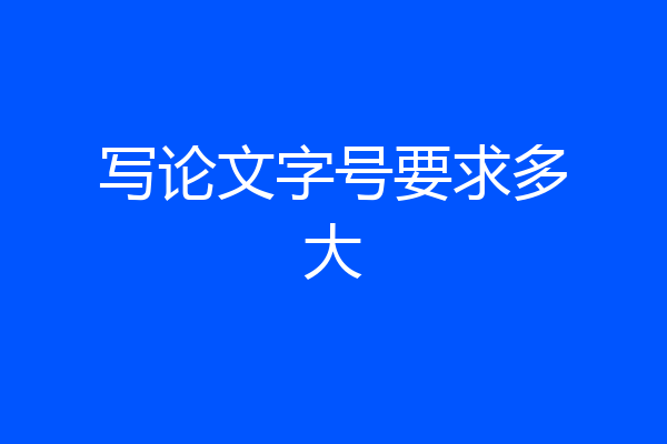 写论文字号要求多大