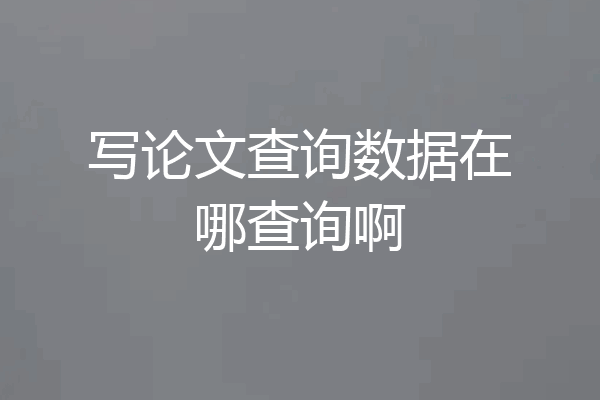 写论文查询数据在哪查询啊