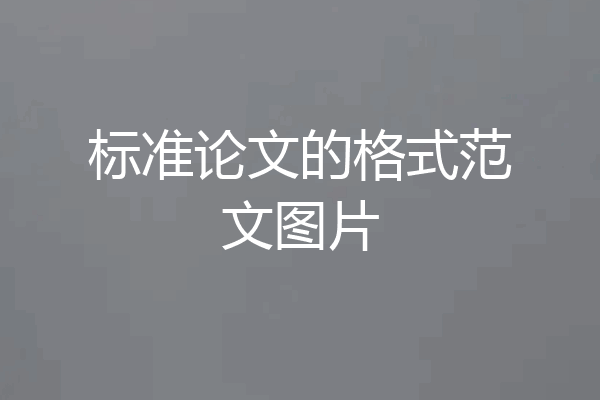 标准论文的格式范文图片