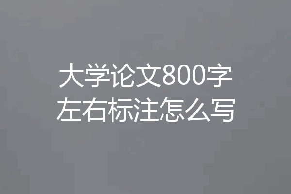 大学论文800字左右标注怎么写