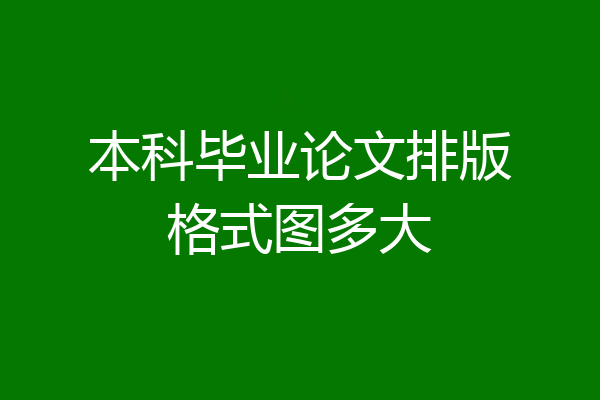 本科毕业论文排版格式图多大