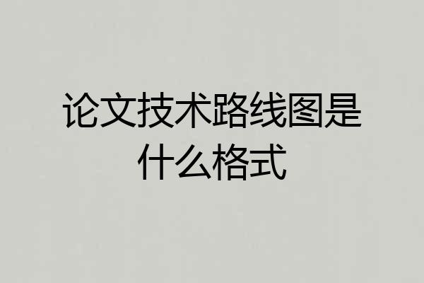 论文技术路线图是什么格式