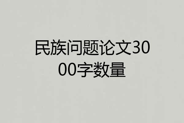 民族问题论文3000字数量