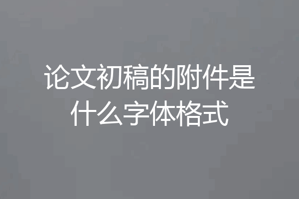 论文初稿的附件是什么字体格式