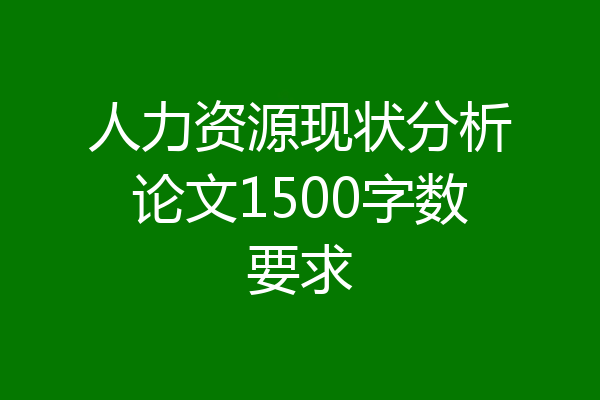 人力资源现状分析论文1500字数要求