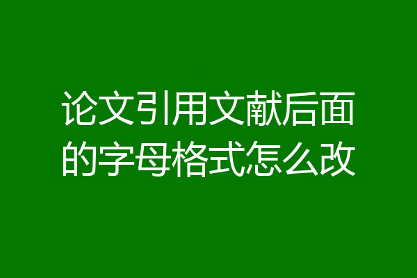 论文引用文献后面的字母格式怎么改