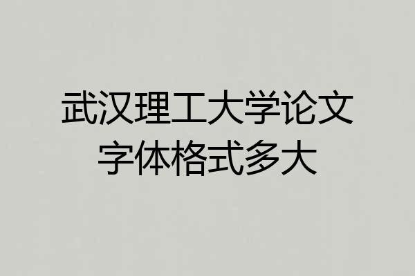 武汉理工大学论文字体格式多大