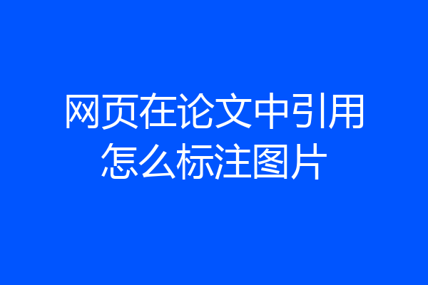 网页在论文中引用怎么标注图片