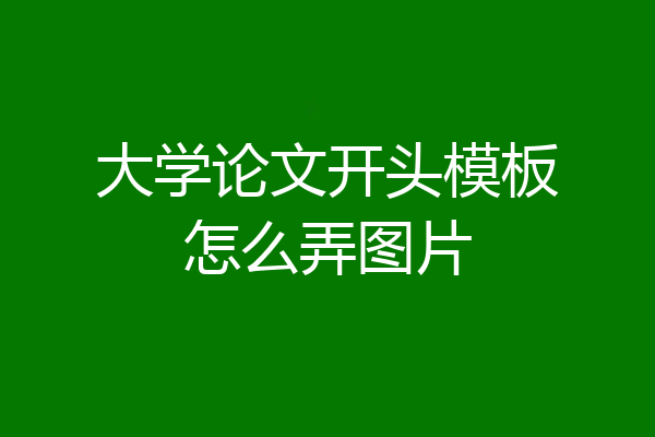 大学论文开头模板怎么弄图片
