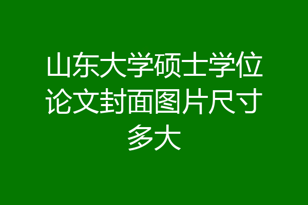 山东大学硕士学位论文封面图片尺寸多大