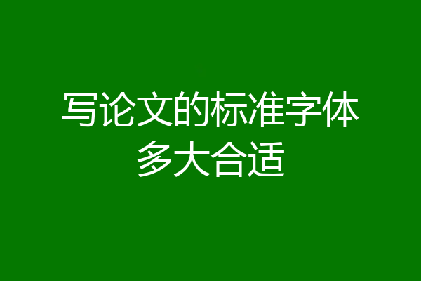 写论文的标准字体多大合适