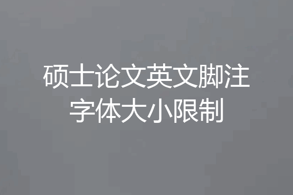硕士论文英文脚注字体大小限制