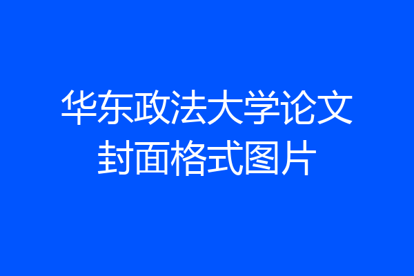 华东政法大学论文封面格式图片