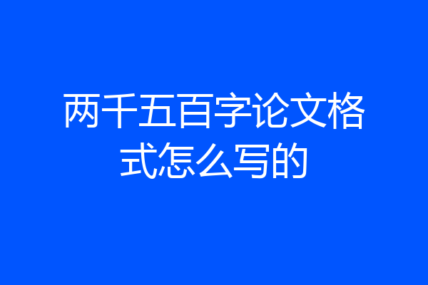 两千五百字论文格式怎么写的