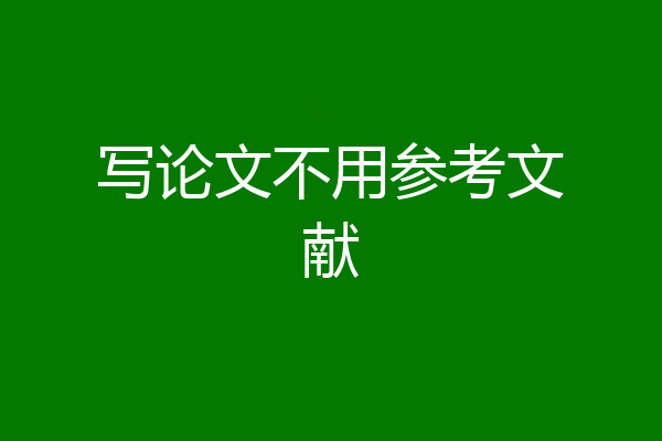 写论文不用参考文献