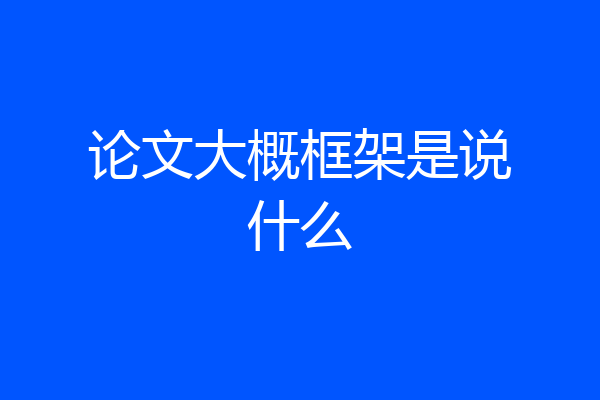 论文大概框架是说什么
