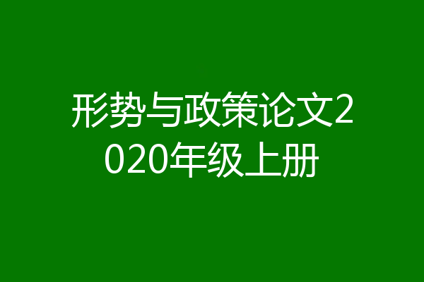 形势与政策论文2020年级上册
