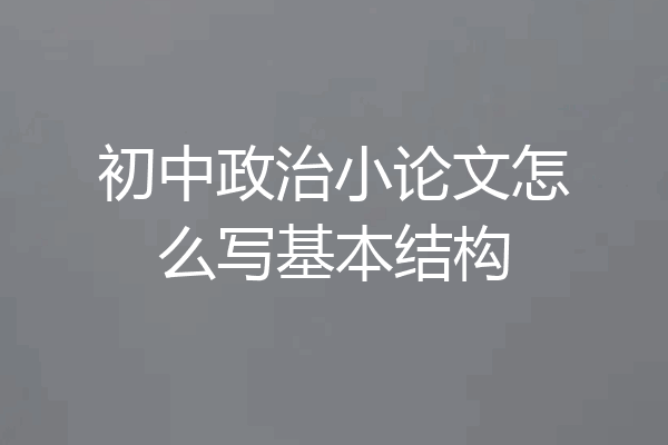 初中政治小论文怎么写基本结构