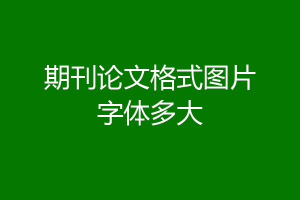 期刊论文格式图片字体多大