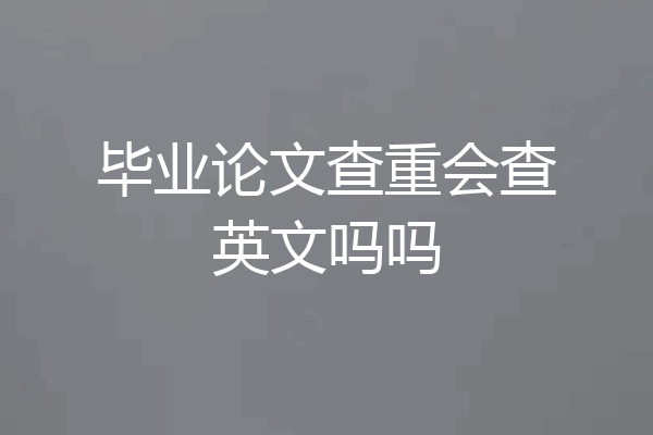 毕业论文查重会查英文吗吗