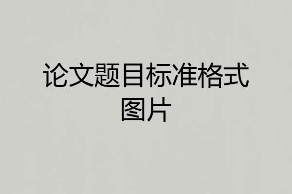 论文题目标准格式图片