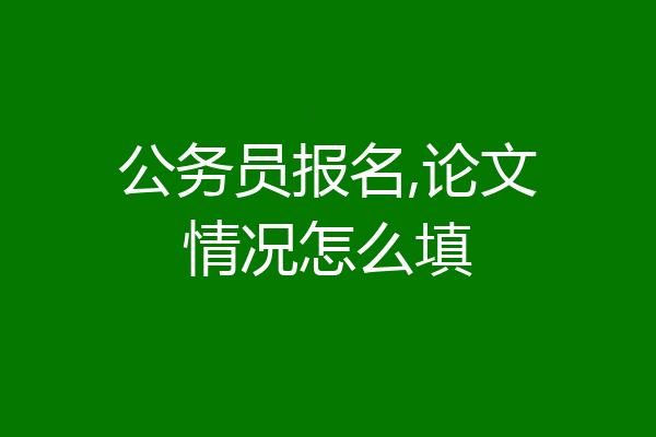 公务员报名,论文情况怎么填