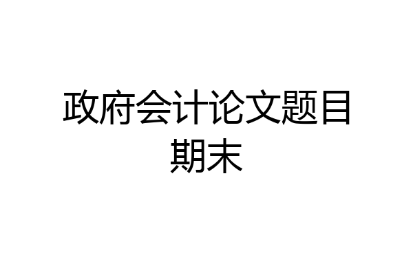 政府会计论文题目期末