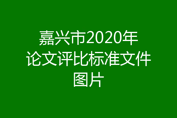 嘉兴市2020年论文评比标准文件图片