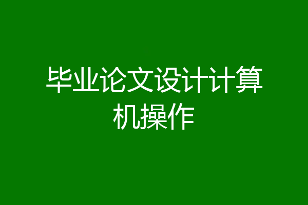 毕业论文设计计算机操作