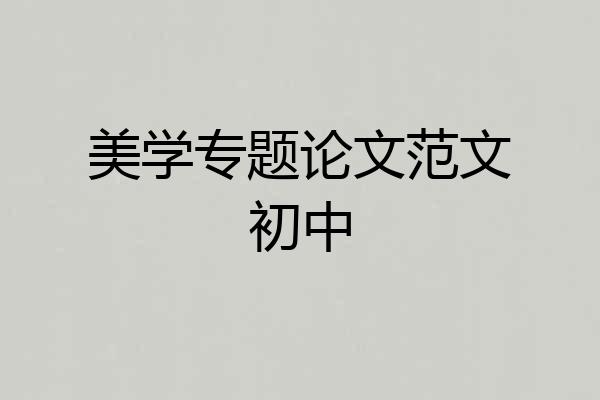美学专题论文范文初中