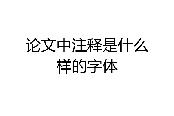 论文中注释是什么样的字体