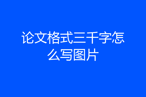论文格式三千字怎么写图片