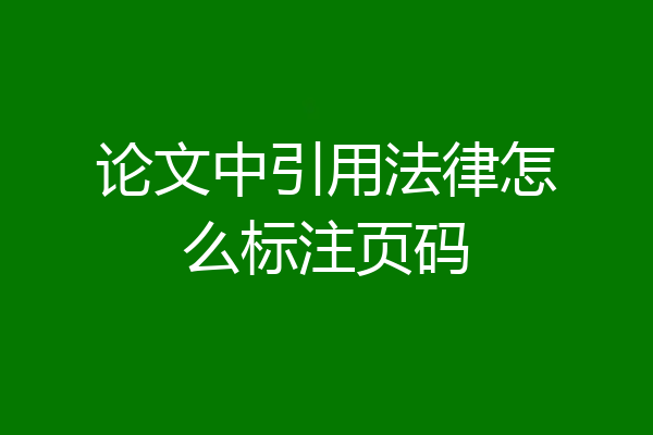 论文中引用法律怎么标注页码