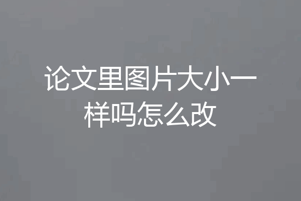 论文里图片大小一样吗怎么改