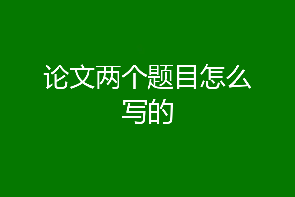 论文两个题目怎么写的