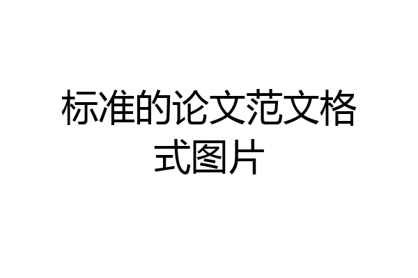 标准的论文范文格式图片