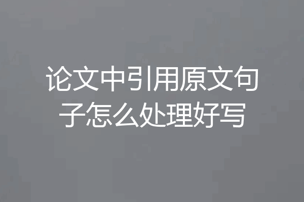 论文中引用原文句子怎么处理好写