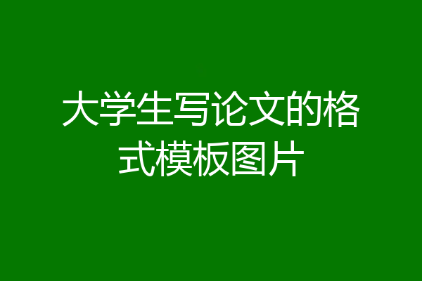 大学生写论文的格式模板图片