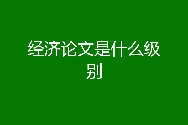 经济论文是什么级别