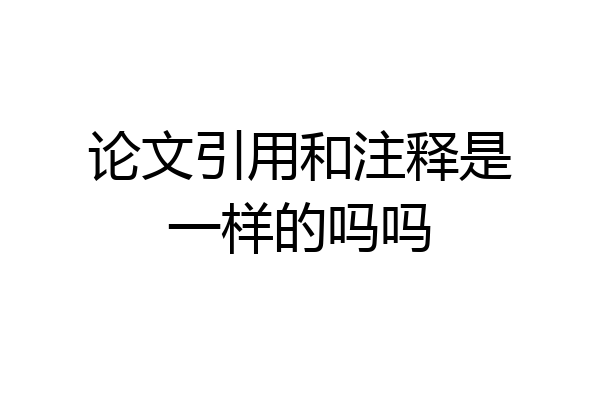 论文引用和注释是一样的吗吗
