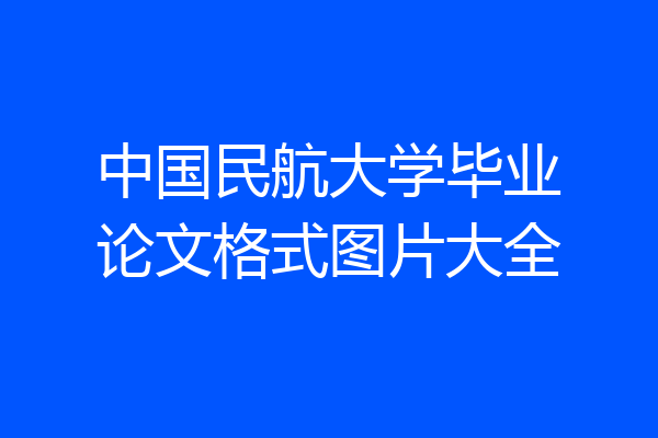 中国民航大学毕业论文格式图片大全