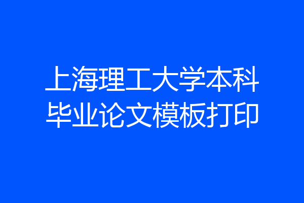 上海理工大学本科毕业论文模板打印