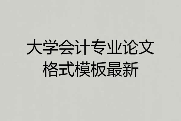 大学会计专业论文格式模板最新