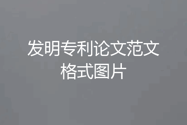 发明专利论文范文格式图片